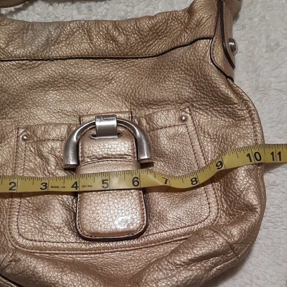 B. Makowsky Metallic Gold Shoulder Bag - Picture 3 of 10